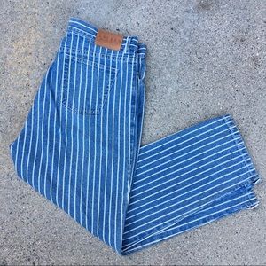 90s Ralph LaurenHigh Waisted Striped Denim Pants